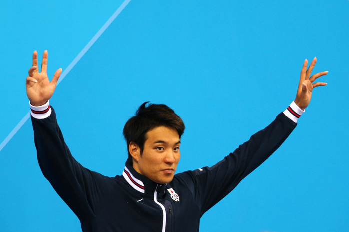 2012 London Olympics, Men s 200m Breaststroke, Bronze medal for Tateishi at the podium ceremony. Ryo Tateishi  JPN  AUGUST 1, 2012   Swimming : Men s 200m Breaststroke Final Men s 200m Breaststroke Final at Olympic Park   Aquatics Centre during the London 2012 Olympic Games in London, UK.  Photo by Koji Aoki AFLO SPORT   0008 .