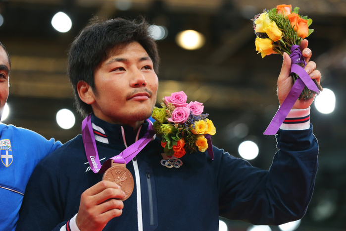 2012 London Olympics, Judo Men s 90kg Class, Commendation Ceremony, Bronze Medal for Nishiyama Masashi Nishiyama  JPN  AUGUST 1, 2012   Judo :. Men s  90kg Medal Ceremony at ExCeL during the London 2012 Olympic Games in London, UK.   Photo by AFLO SPORT   1045 . 
