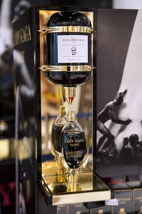 'Lady Gaga Fame' worldwide debut in Tokyo, Aug 03, 2012 : Tokyo, Japan, The new perfume designed by Lady Gaga contains orchid incense and apricot, saffron and honey, as they appear in the list published, starts to sale at the 'Tokyu Plaza' Omotesando Harajuku shopping center in Tokyo. The new perfume Lady Gaga 