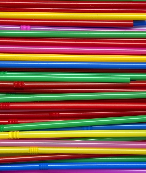 Plastic straws Plastic straws. These are an example of single use plastic objects that are discarded soon after use. As they are not biodegradable, they persist in the environment, often with damaging effects, particularly on marine wildlife. As of 2018, various bans have been proposed or implemented on disposable single use plastics such as plastic drinking straws.