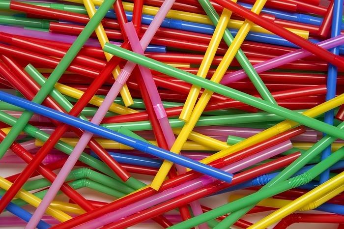 Plastic straws Plastic straws. These are an example of single use plastic objects that are discarded soon after use. As they are not biodegradable, they persist in the environment, often with damaging effects, particularly on marine wildlife. As of 2018, various bans have been proposed or implemented on disposable single use plastics such as plastic drinking straws.