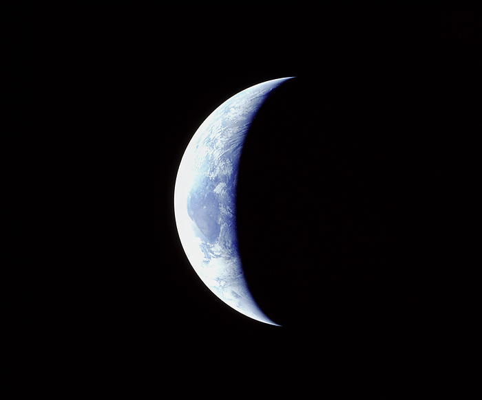 Crescent earth from Apollo 11 Crescent Earth, photographed in July 1969 from the Apollo 11 spacecraft, during its historic flight to the Moon for the first manned lunar landing.