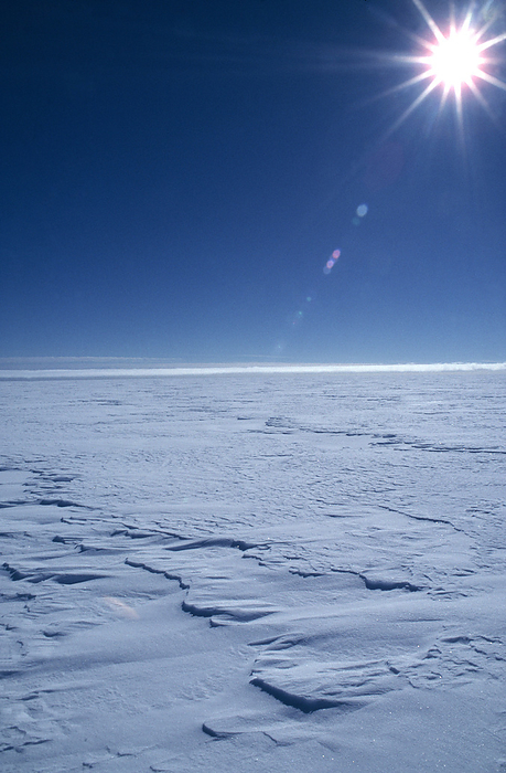 Antarctic landscape Antarctic landscape. Sun over the Brunt Ice Shelf, Antarctica.