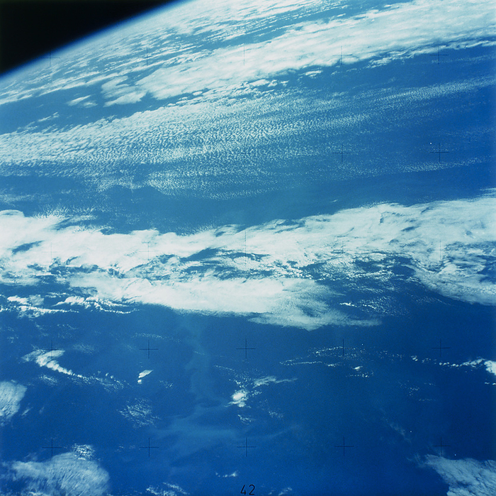 Plankton bloom from space Skylab 4 photograph of plankton blooms in the Falkland Sea.