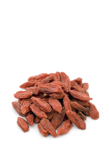 Goji berries Goji berries  Lycium chinense . Also known as Chinese Wolfberries, the dried fruits are used in Chinese medicine where they are considered an aid to longevity.