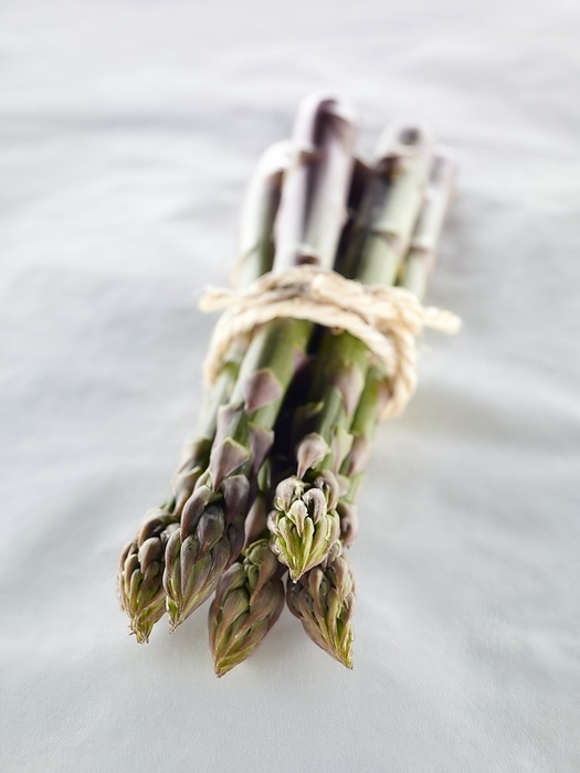 Asparagus bundle Asparagus bundle. Asparagus  Asparagus officinalis  spears tied up with string. This seasonal vegetable is a good source of folic acid, beta carotene, potassium and the vitamins A, C and E.