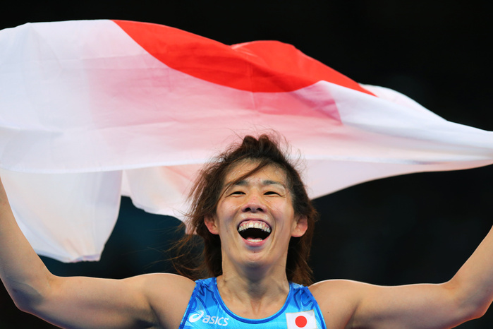 2012 London Olympics Wrestling Women s 55kg Final   Yoshida wins her third consecutive title Saori Yoshida  JPN  AUGUST 9, 2012   Wrestling :. Women s 55kg Freestyle Final at ExCeL during the London 2012 Olympic Games in London, UK.   Photo by AFLO SPORT   1045 .