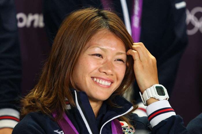 London 2012 Olympic Games Women s Soccer Medalists Press Conference Nahomi Kawasumi  JPN  AUGUST 10, 2012   Football   Soccer : Press Conference of Silver Medalist Japan Women s team Press Conference of Silver Medalist Japan Women s team at Olympic Park   MPC during the London 2012 Olympic Games in London, UK.   Photo by AFLO SPORT   1045 .