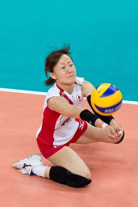 London 2012 Olympics Volleyball Women s 3rd place match Yuko Sano  JPN , AUGUST 11, 2012   Volleyball : Women s bronze medal match between Japan 3 0 South Korea at Earls Court during the London 2012 Olympic Games in London, UK. Games in London, UK.  Photo by Enrico Calderoni AFLO SPORT   0391 .