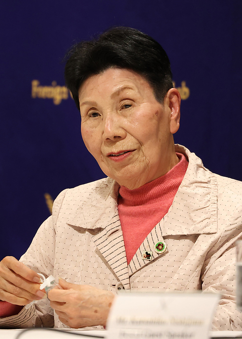 Hideko Hakamada, sister of former condemned criminal holds a press conference April 19, 2021, Tokyo, Japan   Hideko Hakamada, elder sister of former convict under sentence of death Iwao Hakamada speaks at the Foreign Correspondents  Club of Japan in Tokyo on Monday, April 19, 2021. Former professional boxer Iwao Hakamada was sentenced death penalty in 1980 for the 1966 murder case in Shizuoka prefecture and released in 2014 for his retrial while Supreme Court overturned the High Court s 2018 decision last December.     Photo by Yoshio Tsunoda AFLO 