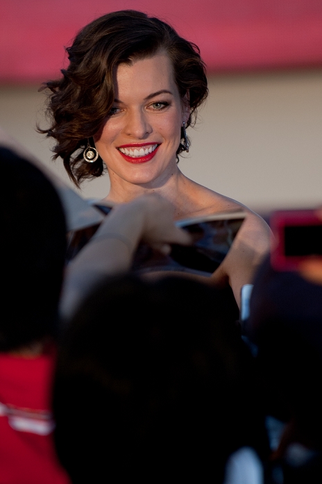 Milla Jovovich, Sep 03, 2012 : Tokyo, Japan, Milla Jovovich appears at the World Premiere  for ''Resident Evil: Retribution'' by Paul W.S. Anderson in the Roppongi Hills, Tokyo, Japan. This film will be released on September 14th. (Photo by Yumeto Yamazaki/AFLO)