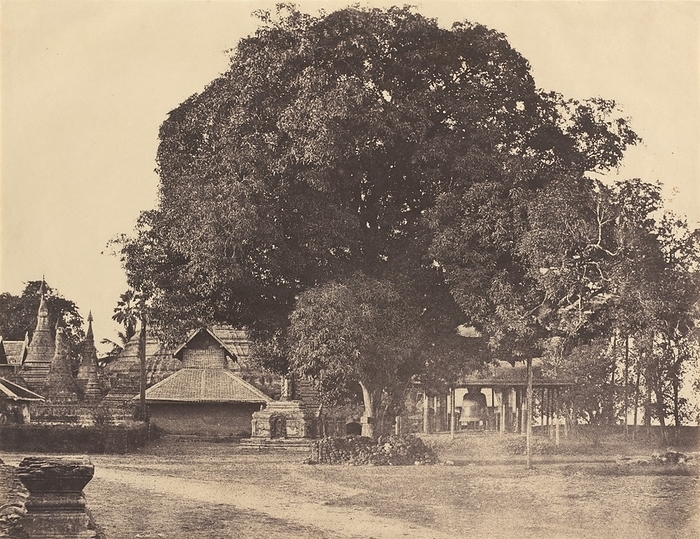 Rangoon: Great Bell of the Shwe Dagon Pagoda, November 1855. Creator: Captain Linnaeus Tripe. Rangoon: Great Bell of the Shwe Dagon Pagoda, November 1855.