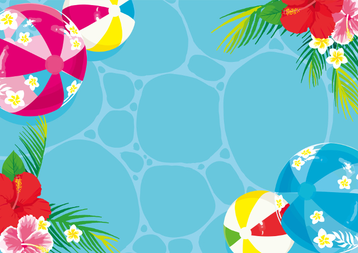 pool and beach ball Background Illustration