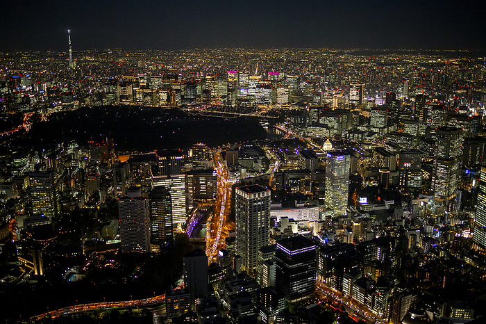 Aerial view of Akasaka-mitsuke area, Minato-ku, Tokyo