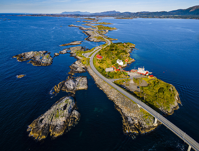 Aerial of the Atlantic Ocean Road, More og Romsdal county, Norway Aerial of the Atlantic Ocean Road, More og Romsdal county, Norway, Scandinavia, Europe, Photo by Michael Runkel