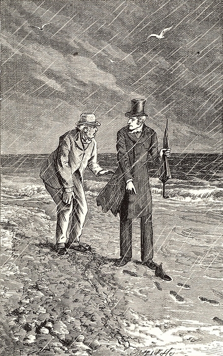 Sergeant Cuff, right, and Gabriel Betteridge. Illustration by for  The Moonstone  by Wilkie Sergeant Cuff, right, and Gabriel Betteridge following Roseanna Speareman s footsteps to the Shivering Sands. Illustration by Arthur Fraser  active 1865 1898  for  The Moonstone  by Wilkie Collins  London, 1890 . First published in 1868 and said by TS Eliot to be the  the first and greatest of English detective novels .