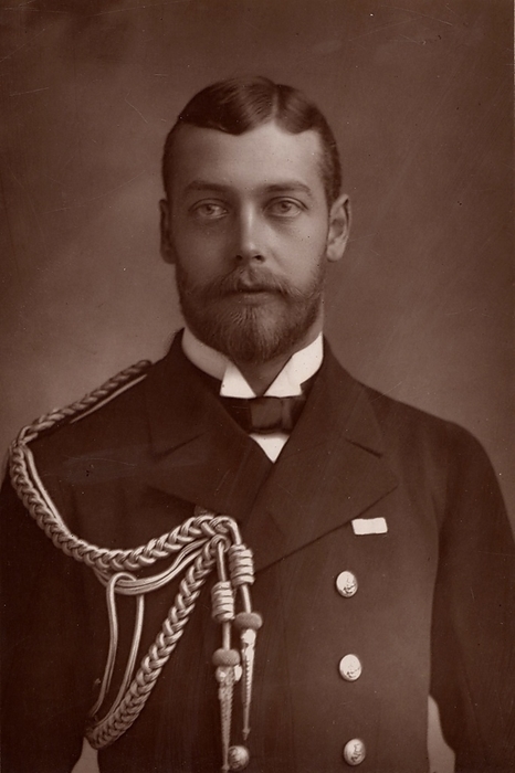 George V (1865-1935) King of Great Britain and Ireland from 1910. Here before the death of his grandmother Queen Victoria, when he was known as Prince George of Wales. From 'The Cabinet Portrait Gallery' (London, 1890-1894). Woodburytype after photograph by W & D Downey.