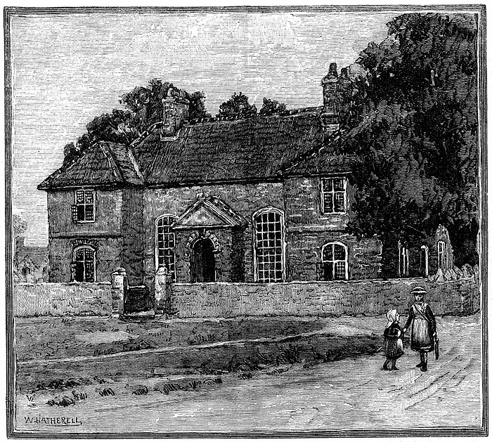 School House, Fishponds, Bristol, birthplace of Hannah More (1745-1833). English religious writer and playwright and member of the Blue Stocking circle of Learned intelligent  women. Engraving c1880.