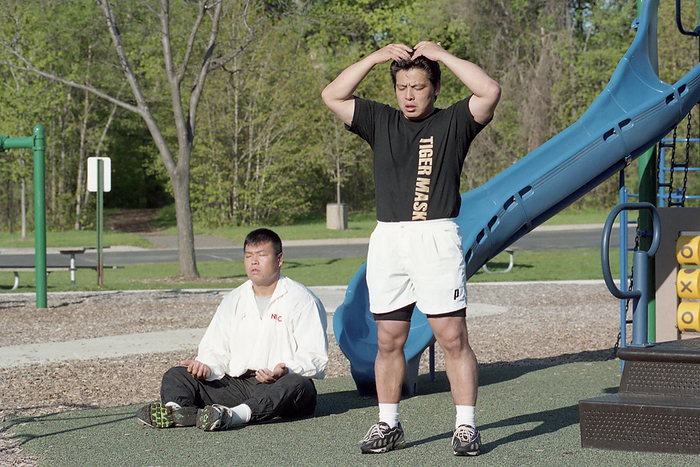 Naoya Ogawa trains with Sayama in the U.S. May 21, 1997 Naoya Ogawa s wrestling training Naoya Ogawa meditates early in the morning in a park near where he is staying Satoru Sayama  right  Location   Minneapolis, USA