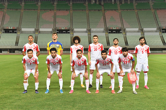 2022 FIFA World Cup Asia 2nd Preliminary Round Tajikistan team group line up before the FIFA World Cup Qatar 2022 Asian Qualifier Second Round Group F match between Tajikistan 4 0 Myanmar at Yanmar Stadium Nagai in Osaka, Japan, June 15, 2021.  Photo by JFA AFLO 