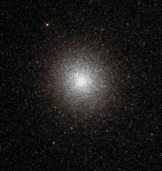Globular star cluster M22 Globular star cluster M22  NGC 6656 , optical image. Globular star clusters are large, densely  packed balls of old stars. M22 is about 97 light years across. At a distance of about 10,400 light years, M22 is among the closest globular star clusters, and is one of the four brightest in the night sky. It is thought to contain over 70,000 stars. M22 is in the constellation Sagittarius. It is one of some 200 globular star clusters that are associated with our Milky Way galaxy.