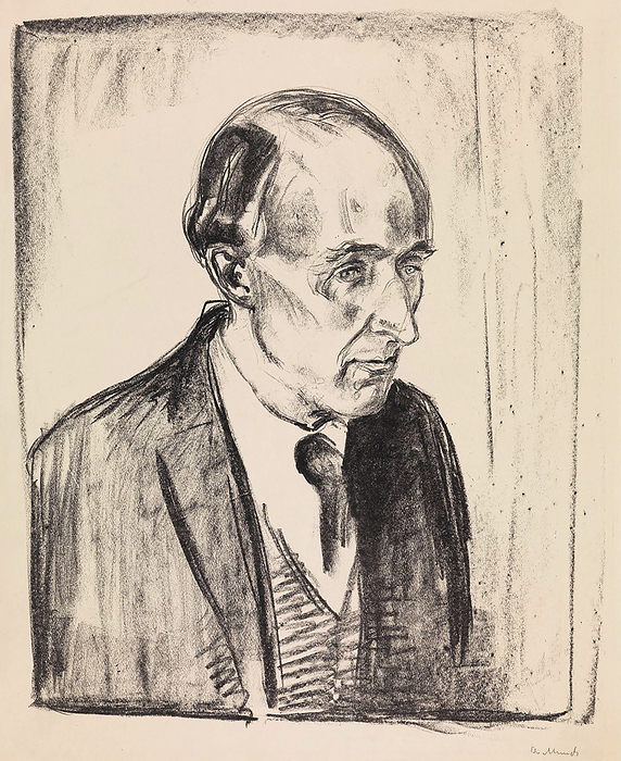 Portrait of the Composer Frederick Delius  1862 1934  , 1920. Creator: Munch, Edvard  1863 1944 . Portrait of the Composer Frederick Delius  1862 1934  , 1920. Private Collection.
