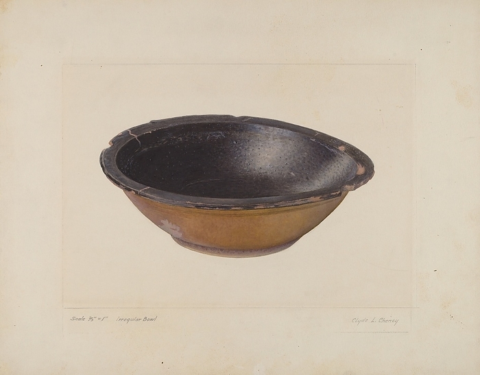 Glazed Clay Bowl, 1935 1942. Creator: Clyde L. Cheney. Glazed Clay Bowl, 1935 1942.
