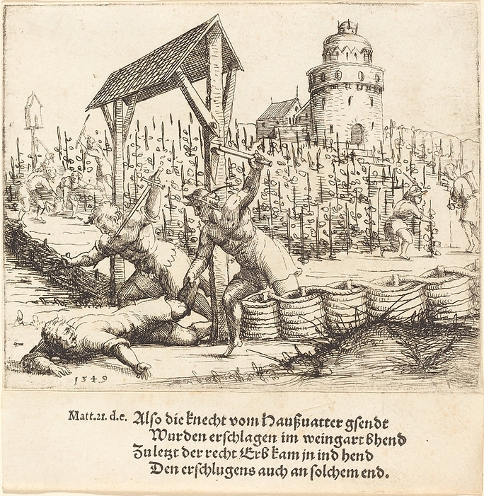 The Parable of the Wicked Husbandmen, 1549. Creator: Augustin Hirschvogel. The Parable of the Wicked Husbandmen, 1549.
