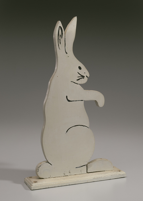 Decorative bunny from the porch of the Powell family vacation cottage, mid 20th century. Creator: Unknown. Adam Clayton Powell Jr.  1908  1972  was an African American Baptist pastor and politician who represented the Harlem neighbourhood of New York City in the US House of Representatives from 1945 until 1971. The first African American to be elected to Congress from New York, Powell was a national spokesman for the Democrats on civil rights and social issues. He also urged United States presidents to support emerging nations in Africa and Asia as they gained independence after colonialism. White painted wooden bunny cut in profile that once was attached to the porch entryway of  quot The Bunny Cottage quot  located in the historic Highlands area of East Chop in the town of Oak Bluffs, Martha s Vineyard and owned by the Powell family.