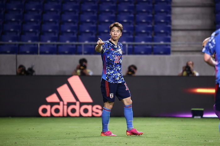 2022 FIFA World Cup Asia 2nd Preliminary Round Japan s Takuma Asano celebrates after scoring their 5th goal during the FIFA World Cup Qatar 2022 Asian Qualifier Second Round Group F match between Japan 5 1 Kyrgyzstan at Panasonic Stadium Suita in Osaka, Japan, June 15, 2021.  Photo by JFA AFLO 