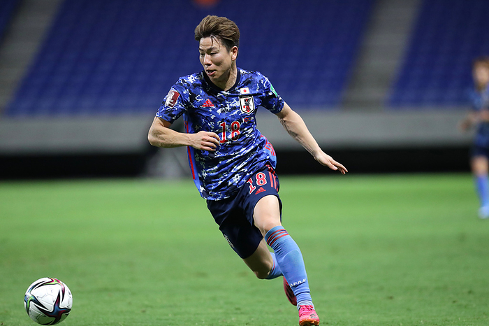 2022 FIFA World Cup Asia 2nd Preliminary Round Japan s Takuma Asano during the FIFA World Cup Qatar 2022 Asian Qualifier Second Round Group F match between Japan 5 1 Kyrgyzstan at Panasonic Stadium Suita in Osaka, Japan, June 15, 2021.  Photo by JFA AFLO 