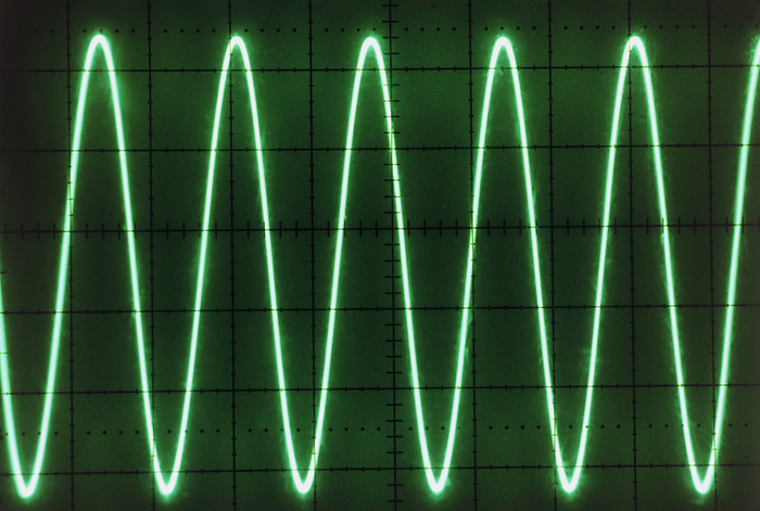 Oscilloscope screen showing a voltage time trace Oscilloscope trace. View of a cathode ray oscilloscope  CRO  screen displaying a sinusoidal voltage against time trace. A CRO is an item of electronic equipment which utilises a cathode ray tube to graphically display the variation with time of any electrical wavefront that is fed into it. The device is used in a multitude of applications in science and engineering.