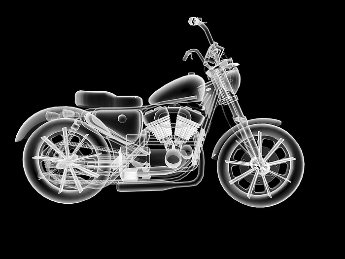 Motorbike, simulated x ray Motorbike, simulated x ray artwork.