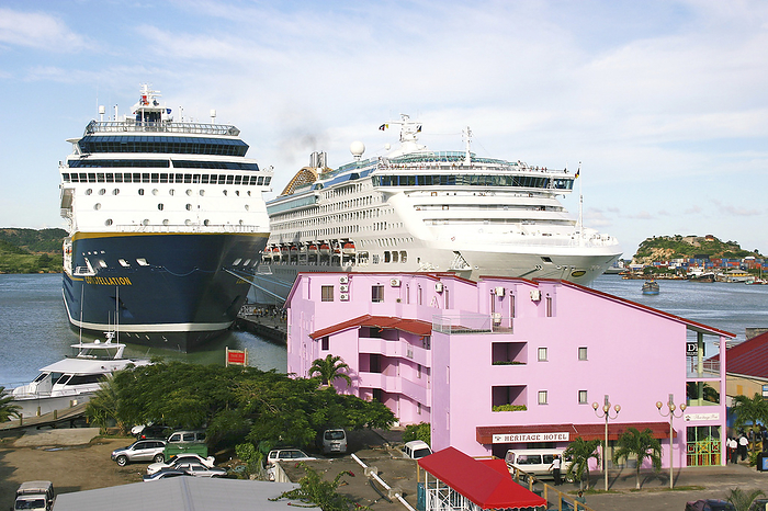 Cruise ships Cruise ships docked in St Johns, Antigua.