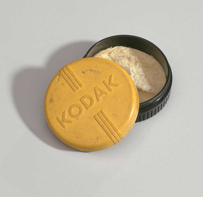Case for a camera filter from the studio of H.C. Anderson, 1950s   1970s. Creator: Kodak. Round, yellow glass filter for use with a camera. Reverend Henry Clay Anderson was an African American pastor, teacher, veteran, and photographer, best known for capturing the lives of the black middle class of Greenville, Mississippi from 1948 to 1986.