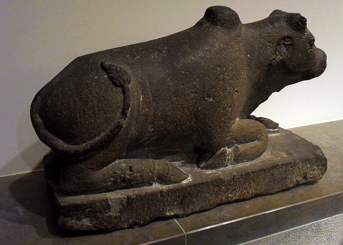 Nandi (Hindu cow god),from Java in Indonesia. IX century AD