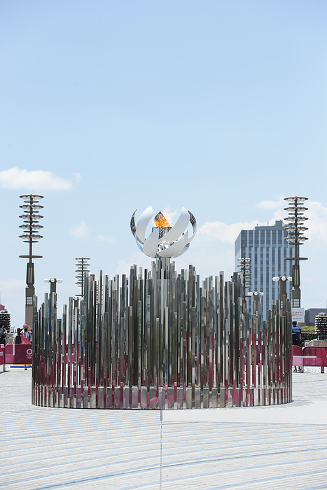 2020 Tokyo Olympics Torch Stand JULY 24, 2021 : A general view of the olympic cauldron at the Yume no ohashi bridge  Dream Bridge  in Tokyo, Japan.  Photo by AFLO SPORT 