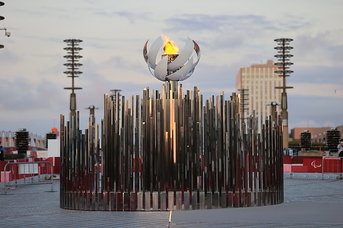 Tokyo Olympic Games 2020 JULY 31, 2021 : A general view of the olympic cauldron at the Yume no ohashi bridge  Dream Bridge  in Tokyo, Japan.  Photo by AFLO SPORT 