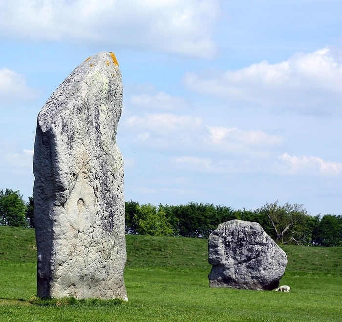 View of Avebury Stones 2013 A.D. View of Avebury Stones 2013. a Neolithic henge monument containing three stone circles, around the village of Avebury in Wiltshire, in southwest England. Constructed around 2600 B.C.
