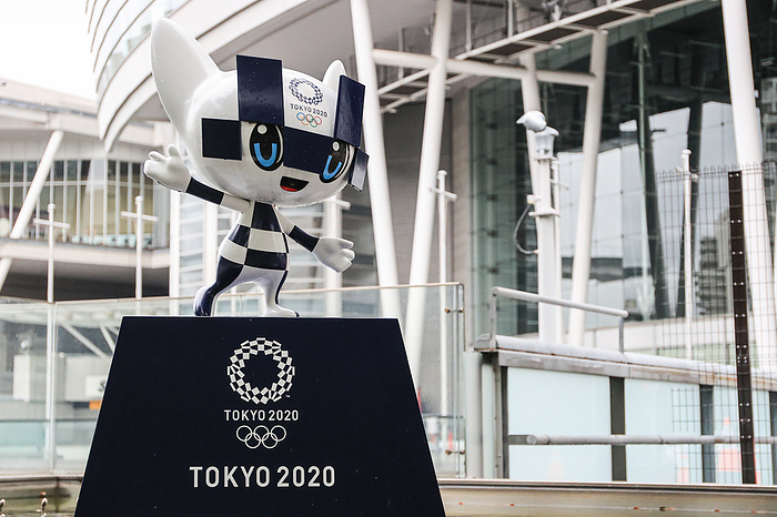 Tokyo 2020 Olympics Miraitowa monument is seen near the Saitama Super Arena in Saitama, Japan on August 12, 2021.  Photo by AFLO SPORT 