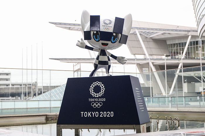 Tokyo 2020 Olympics Miraitowa monument is seen near the Saitama Super Arena in Saitama, Japan on August 12, 2021.  Photo by AFLO SPORT 