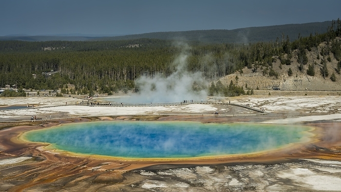 Grand Prismatic Spring in Yellowstone National Park, Wyoming Grand Prismatic Spring in Yellowstone National Park, Wyoming
