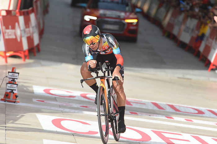 2021 Vuelta a Espa a Stage 1 Bahrain Victorious rider Yukiya Arashiro during the Vuelta A Espana first stage from Burgos to Burgos in Spain on August 14, 2021.  Photo by AFLO PUBLICATIONxNOTxINxITAxFRAxNED 