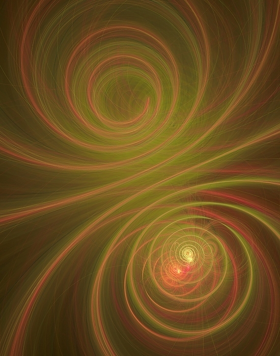 Orange swirls fractal illustration. Orange swirls fractal abstract illustration., Photo by DAVID PARKER SCIENCE PHOTO LIBRARY