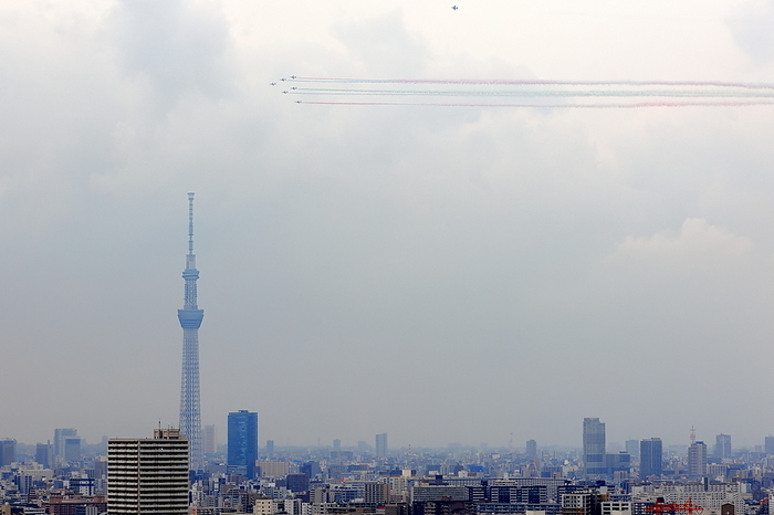 2020 Tokyo Paralympics Blue Impulse display flight Blue Impulse, Blue Impulse AUGUST 24, 2021 : The Japanese Air Self Defense Force s Blue Impulse aerobatic team flies over the central Tokyo ahead of the Tokyo 2020 Paralympic Games opening ceremony The Japanese Air Self Defense Force s Blue Impulse aerobatic team flies over the central Tokyo ahead of the Tokyo 2020 Paralympic Games opening ceremony in Tokyo, Japan.  Photo by Naoki Nishimura August 24, 2021   Photo by Naoki Nishimura AFLO SPORT 