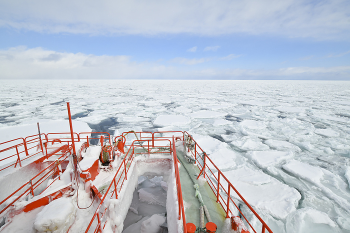 The Garinko II, breaking through the ice floes