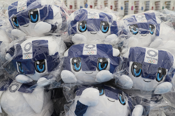 2020 Tokyo Paralympics Fan Park Official Shop Mascot toy,   Tokyo, Japan   August 25, 2021 :  Tokyo 2020 Olympic mascot  MIRAITOWA toy on Tokyo 2020 Official Shop at 2020 Fan Park in Tokyo, Japan.   Photo by AFLO SPORT 