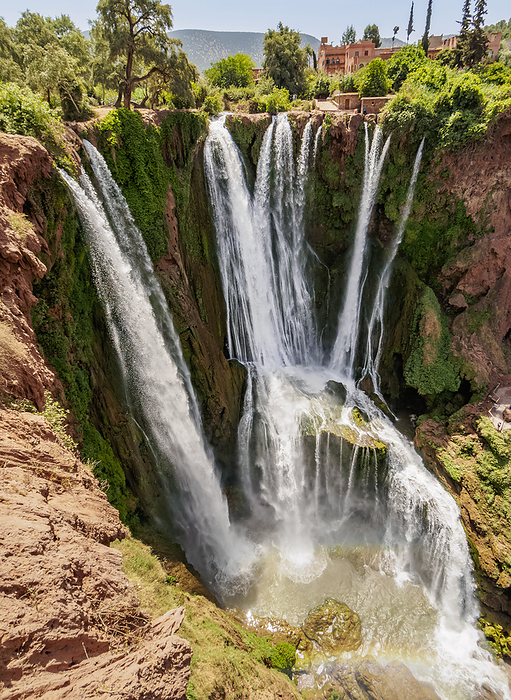 Ouzoud Falls near the Middle Atlas village of Tanaghmeilt, elevated view, Azilal Province, Beni Mellal Khenifra Region, Morocco Ouzoud Falls near the Middle Atlas village of Tanaghmeilt, elevated view, Azilal Province, Beni Mellal Khenifra Region, Morocco, North Africa, Africa, Photo by Karol Kozlowski