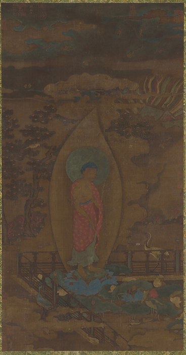 Amitabha Welcoming a Soul to Paradise, Ming dynasty, 16th 17th century. Creator: Unknown. Amitabha Welcoming a Soul to Paradise, Ming dynasty, 16th 17th century. Formerly attributed to Su Hanchen.