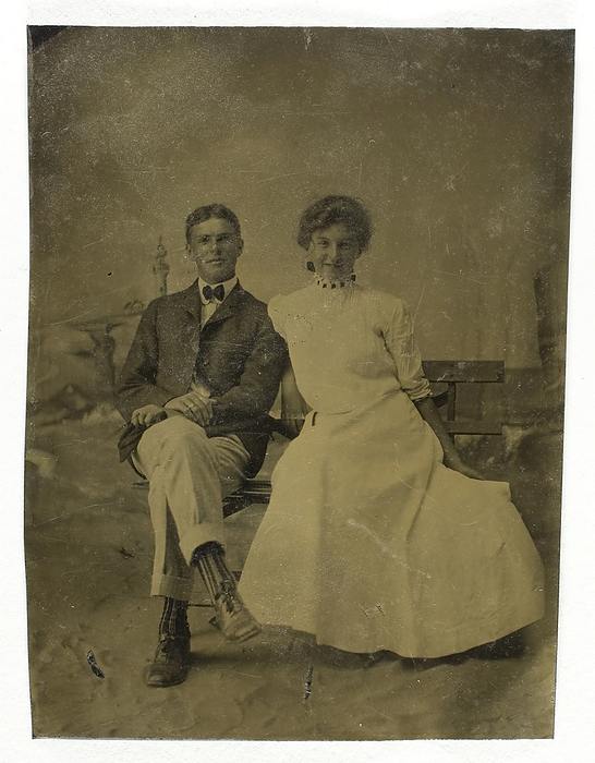 Untitled  Portrait of Seated Man and Woman , 1850 99. Creator: Unknown. Untitled  Portrait of Seated Man and Woman , 1850 99. Tintype.